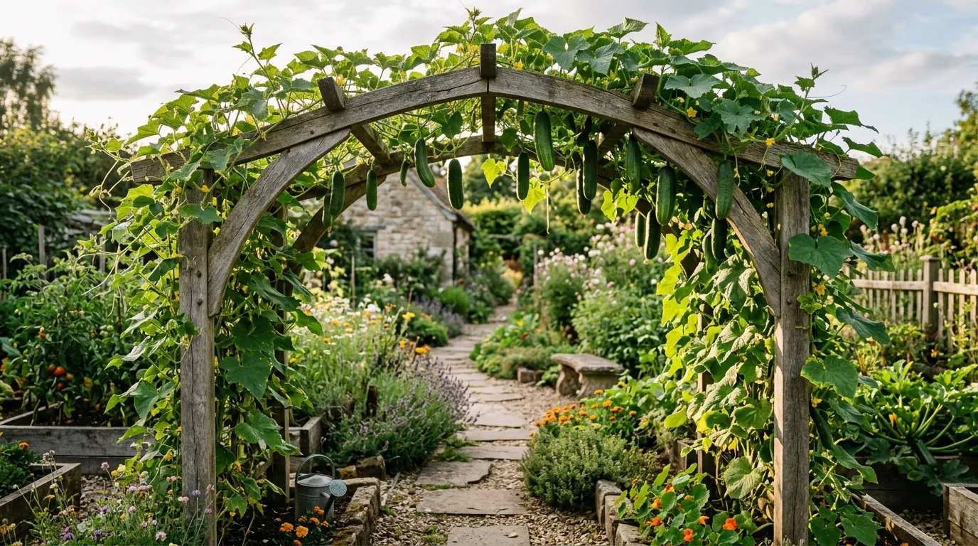 Arch Trellis for Walking Harvest Space